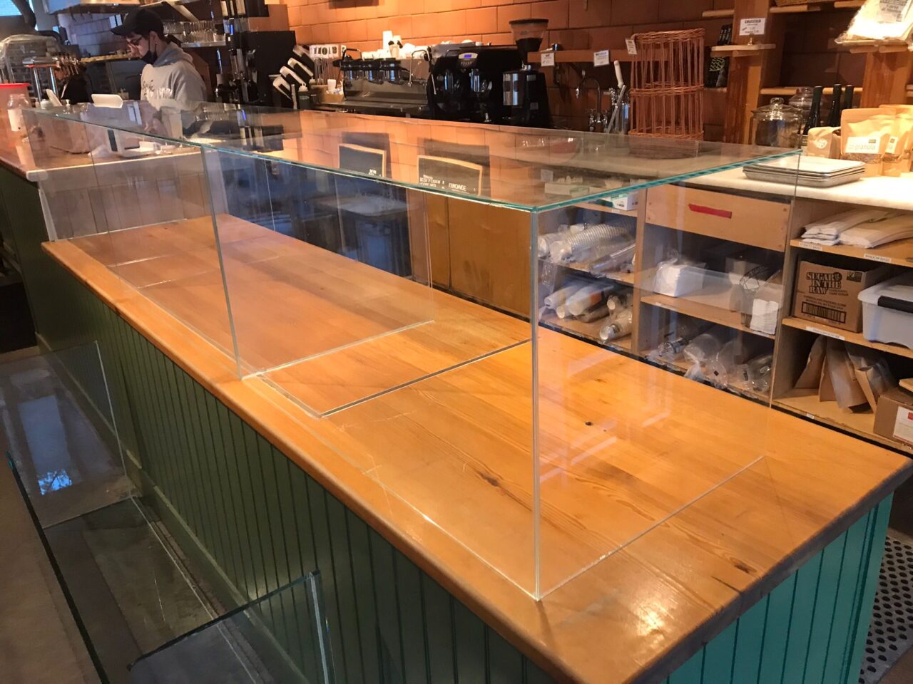 Store glass showcase